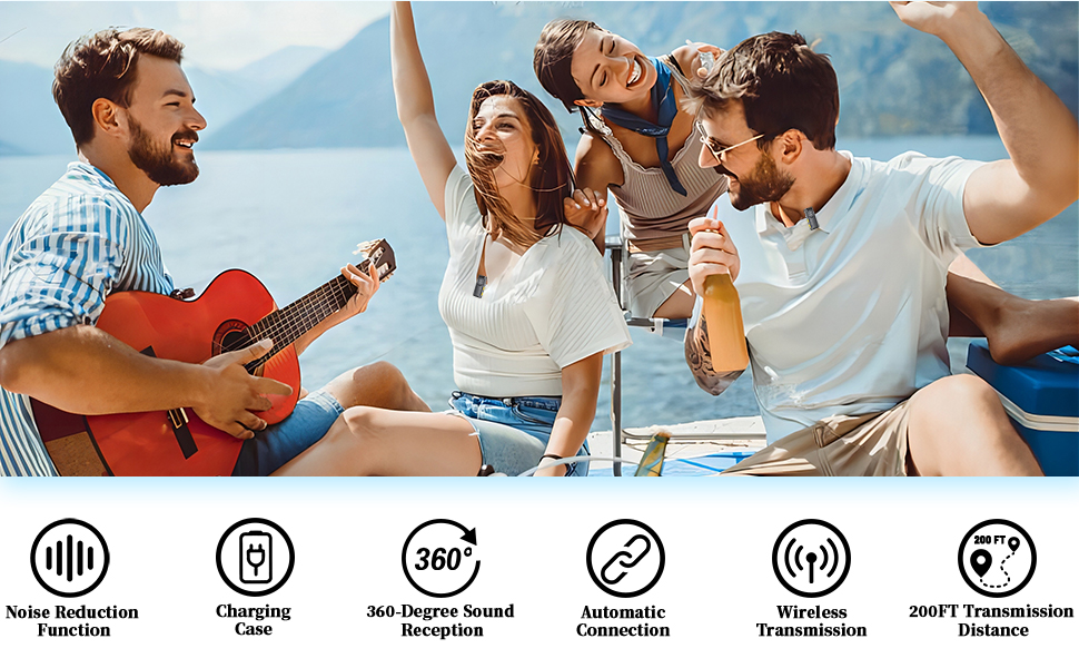 wireless lavalier microphone - Noise Reduction Function - Charging Chamber - Automatic Connection