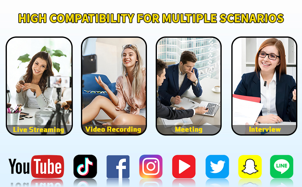 Lavalier Microphone-Mic Lavalier Microphone for Recording, Live Streaming, YouTube, Facebook, TikTok
