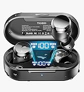 TOZO T12 (Compact Ergonomic Edition) Wireless Earbuds Bluetooth 5.3 Headphones, Call ENC Noise Ca...