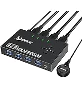 USB 3.0 Switch Selector 4 Port,MLEEDA KVM Switcher 4 Computers Sharing 4 USB Devices,USB Peripher...