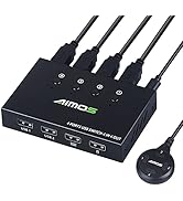 USB Switch Selector 4 Port, MLEEDA USB KVM Switcher 4 Computers Sharing 4 USB Devices Mouse Keybo...