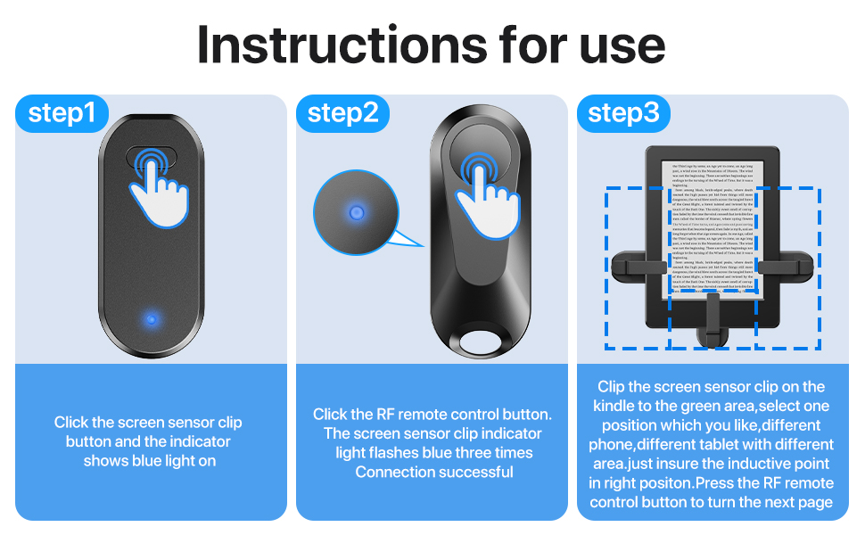 How to use remote control page turner for kindle