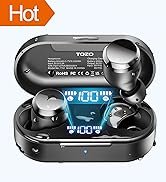 TOZO T12 (Compact Ergonomic Edition) Wireless Earbuds Bluetooth 5.3 Headphones, Call ENC Noise Ca...