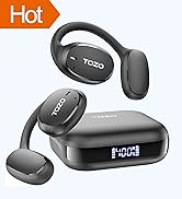 TOZO OpenEgo True Wireless Open Ear Headphone,5.3 Bluetooth Sport Earbuds with Earhooks for Long ...