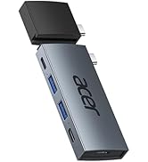 Acer USB C Multiport Adapter for MacBook Pro/Air, 6 in 2 Detachable USB C Hub, Mac USB Adapter wi...