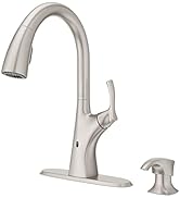 Pfister Masey Touchless Pull Down Kitchen Faucet with React Electronic Motion Sensor, TopPfit Ins...