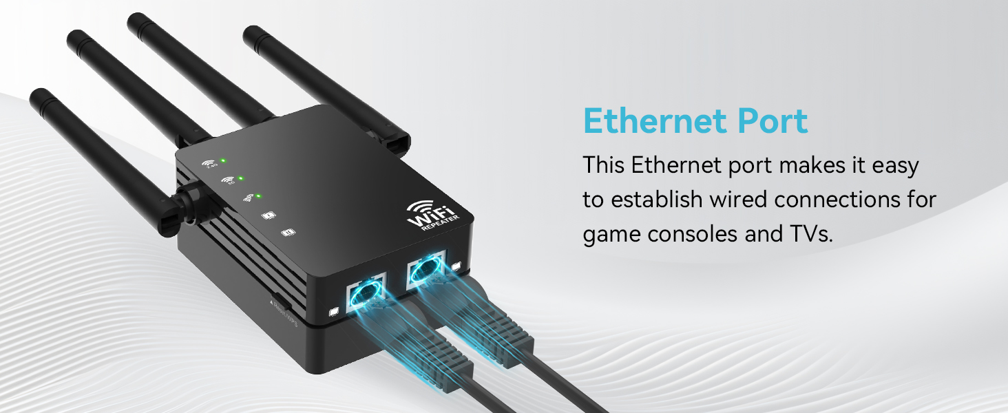 WiFi Extender Signal Booster with Ethernet Port