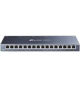 TP-Link 16 Port Gigabit Ethernet Network Switch, Desktop/ Wall-Mount, Fanless, Sturdy Metal w/ Sh...