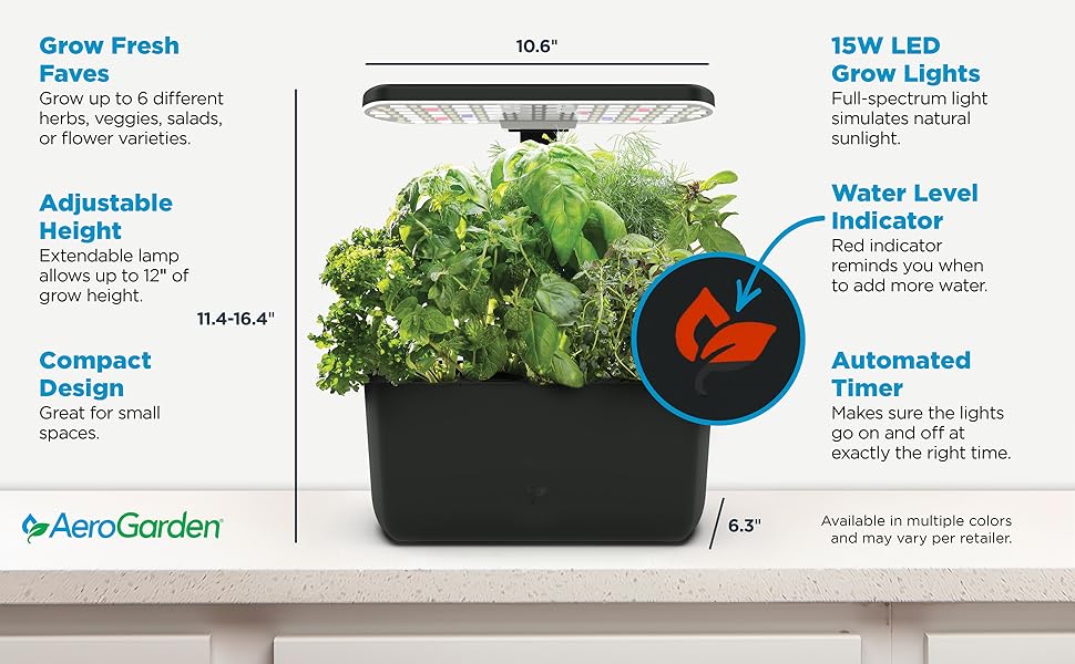 AeroGarden Harvest Basic 2.0 Features