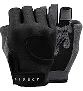 LIFECT Essential Breathable Workout Gloves, Weight Lifting Fingerless Gym Exercise Gloves with Cu...