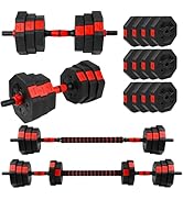 Adjustable Dumbbells Set 22LBS/33LBS/44LBS/55LBS/66LBS Free Weight Set with Connector, Free Weigh...
