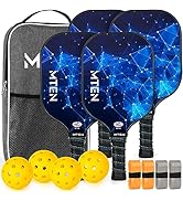 Pickleball Paddles, USAPA Approved Fiberglass Surface Pickleball Set of 4 Pickleball Rackets, Pic...