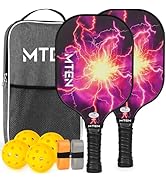 Pickleball Paddles Set of 2, USAPA Approved Fiberglass Pickleball Set for Beginners & Pros