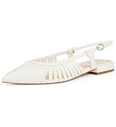 Modatope Slingback Flats for Women Pointed Toe Ballet Flats Classic Low Heel Sandals Dress Shoes