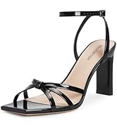 Modatope Strappy Heels for Women Square Open Toe Chunky High Heels Ankle Strap Heeled Sandals Com...