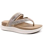 KuaiLu Womens Flip Flops With Arch Support Adjustable Thick Athletic Cushion Recovery Walking San...