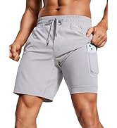 CRZ YOGA Men's 2 in 1 Running Shorts with Liner - 7'' Quick Dry for Workout Sports Athletic with ...