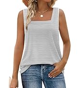 WIHOLL Tank Tops for Women Summer Outfits 2025 Square Neck Casual Shirts Blouses
