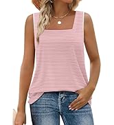 WIHOLL Tank Tops for Women Summer Outfits 2025 Square Neck Casual Shirts Blouses
