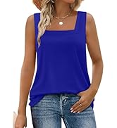 WIHOLL Tank Tops for Women Summer Outfits 2025 Square Neck Casual Shirts Blouses