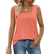 WIHOLL Tank Tops for Women Summer Outfits 2025 Square Neck Casual Shirts Blouses