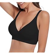 HORISUN Seamless Bras Full Coverage V Neck Push Up Wireless Bras for Women