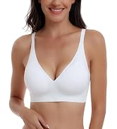 HORISUN Seamless Bras Full Coverage V Neck Push Up Wireless Bras for Women