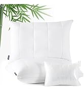 Bedsure Adjustable Gusseted Fluffy Pillows - Soft Queen Size Pillows Set of 2, Cooling Rayon Deri...