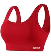 AUROLA Power Sports Bras for Women - Push Up Workout Bra Square Neck Yoga Bra Padded Low Impact G...