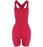 AUROLA Power Romper for Women Workout Yoga Gym Seamless One Piece Racerback Jumpsuit Tummy Contro...