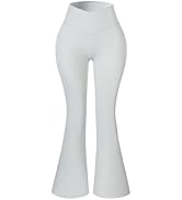 AUROLA Fire Flare Leggings for Women, Crossover High Waisted Yoga Pants Tummy Control Wide Leg Bo...