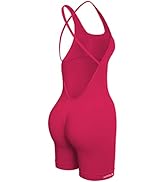 AUROLA Strapy Romper for Women Workout Yoga Gym Seamless One Piece Jumpsuit Tummy Control Padded ...