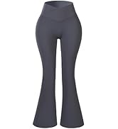 AUROLA Fire Flare Leggings for Women, Crossover High Waisted Yoga Pants Tummy Control Wide Leg Bo...