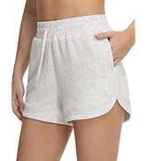 THE GYM PEOPLE Women's Drawstring Sweat Shorts Soft Comfy Dolphin Workout Running Lounge Shorts w...
