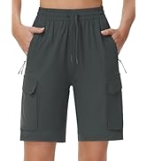 THE GYM PEOPLE Women's Lightweight Quick Dry Golf Hiking Cargo Shorts with Zipper Pockets