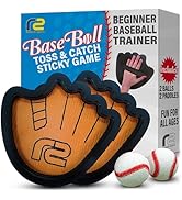 Toss and Catch Ball Game Set - Easy to Use Sticky Balls & Beginner Baseball Training Glove - Prem...