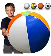 Large Beach Ball for Kids or Adults - Easy to Inflate and Durable Material to Last for Years of F...