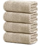 Tens Towels Pack of 4 Extra Large Bath Towels 30 x 60 Inches, 100% Cotton, Larger & Lighter Weigh...