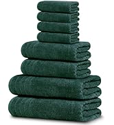 Tens Towels Pack of 8 Towels Set, 2 Extra Large Bath, 2 Hand, 4 Washcloths, 100% Cotton, Lighter ...