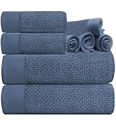 Tens Towels Pack of 8 Popcorn Textured Luxury Towels Set, 2 Extra Large Bath, 2 Hand, 4 Washcloth...