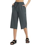 BALEAF Women's 17" Capri Pants Bermuda Long Shorts Below Knee Wide Leg Lightweight Quick Dry Elas...