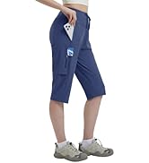 BALEAF 15'' Long Shorts for Women Hiking Knee Length Quick Dry Cargo Capri Pants Bermuda Stretchy...