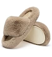 Chantomoo Women's Slippers Memory Foam House Bedroom Slippers for Women Fuzzy Plush Comfy Faux Fu...