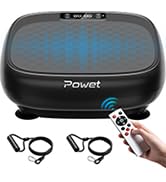 POWET Vibration Plate Exercise Machine, Whole Body Workout Waver Vibration Plate for Lymphatic Dr...