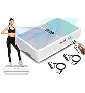POWET Vibration Plate Exercise Machine, Whole Body Vibrating Plate for Lymphatic Drainage, 99 Cus...