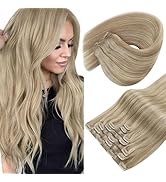 Sunny Hair Clip in Hair Extensions Straight Human Hair Clip in Extensions Remy Clip in Hair Exten...