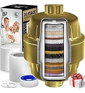 AquaHomeGroup 20 Stage Shower Filter for Hard Water - 2.5 GPM Universal Shower Head Filter for Ch...