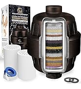 AquaHomeGroup 20 Stage Shower Head Filter with Vitamin C E A for Hard Water - High Output Filter ...