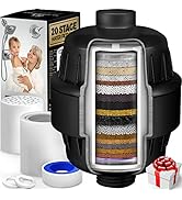 AquaHomeGroup 20 Stage Shower Head Filter with Vitamin C E A for Hard Water - High Output Filter ...