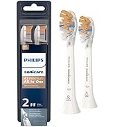 Philips Sonicare Genuine A3 Premium All-in-One Replacement Toothbrush Heads, 2 Brush Heads, White...